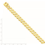 14K 20 inch 11mm Hand Polished Fancy Traditional Link with Box Catch Clasp Chain LK120