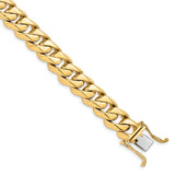 14K 20 inch 11mm Hand Polished Fancy Traditional Link with Box Catch Clasp Chain LK120