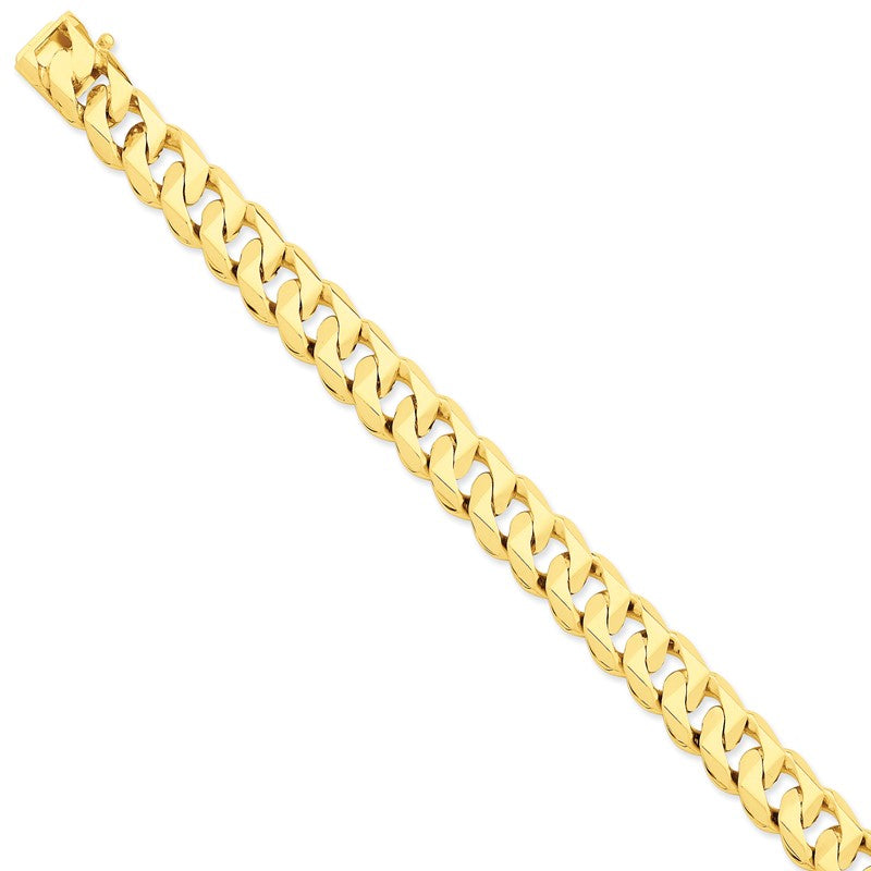 14K 20 inch 11mm Hand Polished Fancy Traditional Link with Box Catch Clasp Chain LK120