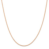 14K Rose Gold 10 inch 1.5mm Diamond-cut Rope with Lobster Clasp Anklet 012R