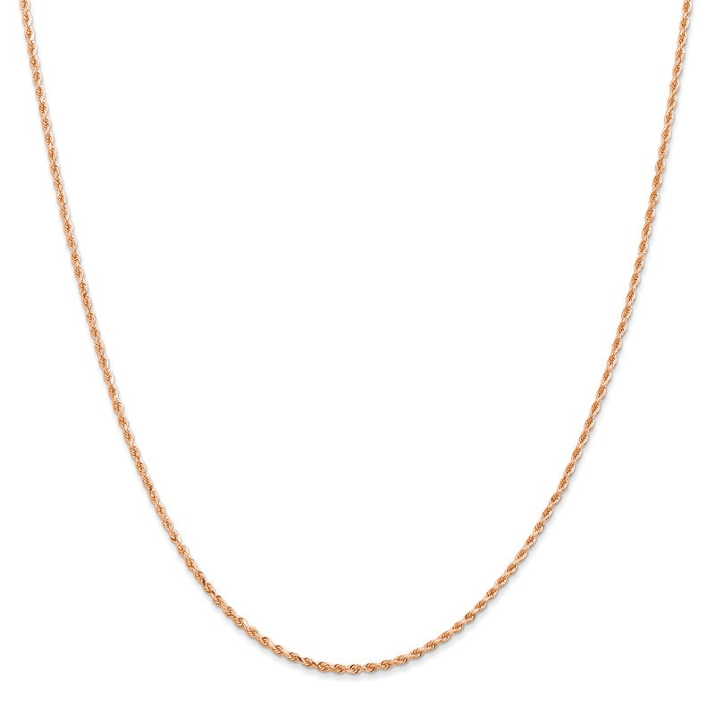 14K Rose Gold 10 inch 1.5mm Diamond-cut Rope with Lobster Clasp Anklet 012R