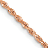 14K Rose Gold 10 inch 1.5mm Diamond-cut Rope with Lobster Clasp Anklet 012R