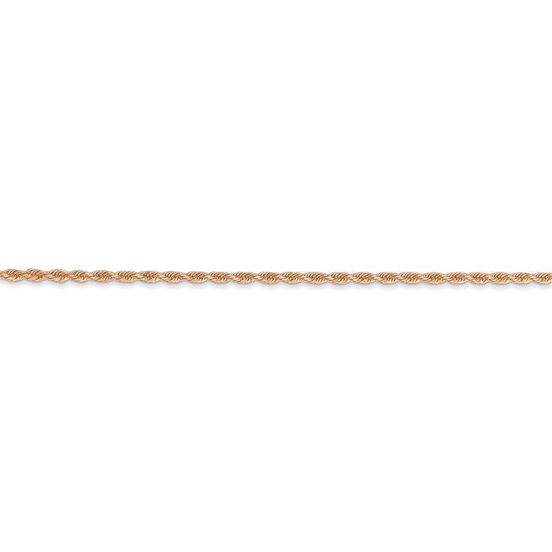 14K Rose Gold 10 inch 1.5mm Diamond-cut Rope with Lobster Clasp Anklet 012R