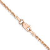 14K Rose Gold 10 inch 1.5mm Diamond-cut Rope with Lobster Clasp Anklet 012R