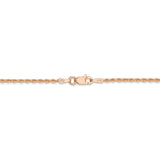 14K Rose Gold 10 inch 1.5mm Diamond-cut Rope with Lobster Clasp Anklet 012R