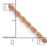 14K Rose Gold 10 inch 1.5mm Diamond-cut Rope with Lobster Clasp Anklet 012R