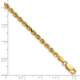14K 36 inch 3mm Diamond-cut Rope with Lobster Clasp Chain 023L