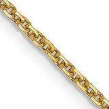 14K 14 inch 1.45mm Solid Diamond-cut Cable with Lobster Clasp Chain PEN140