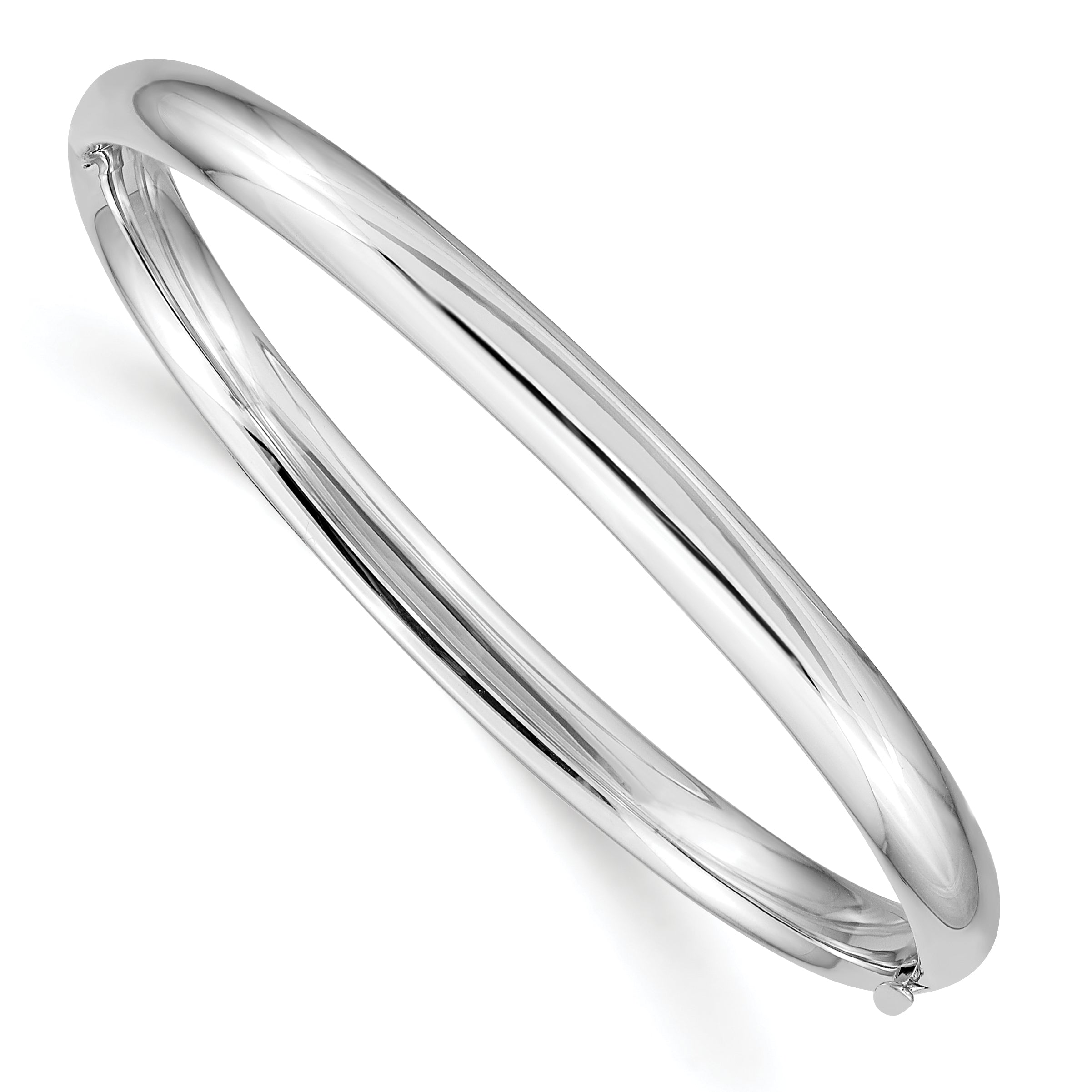 14k 3/16 White Gold 5mm Hinged Baby Bangle WBP3/16