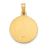 14k Polished and Satin Hollow St John the Baptist Medal Round Pendant XR1334