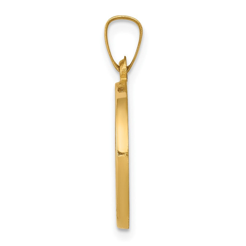 14k Polished and Satin Hollow St John the Baptist Medal Round Pendant XR1334