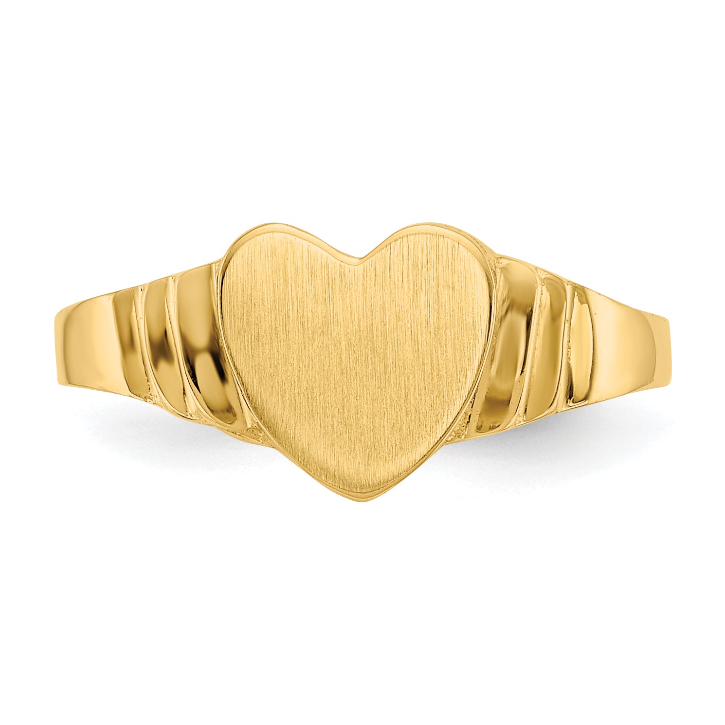 14K Satin Children's Heart Signet Ring R518