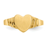 14K Satin Children's Heart Signet Ring R518