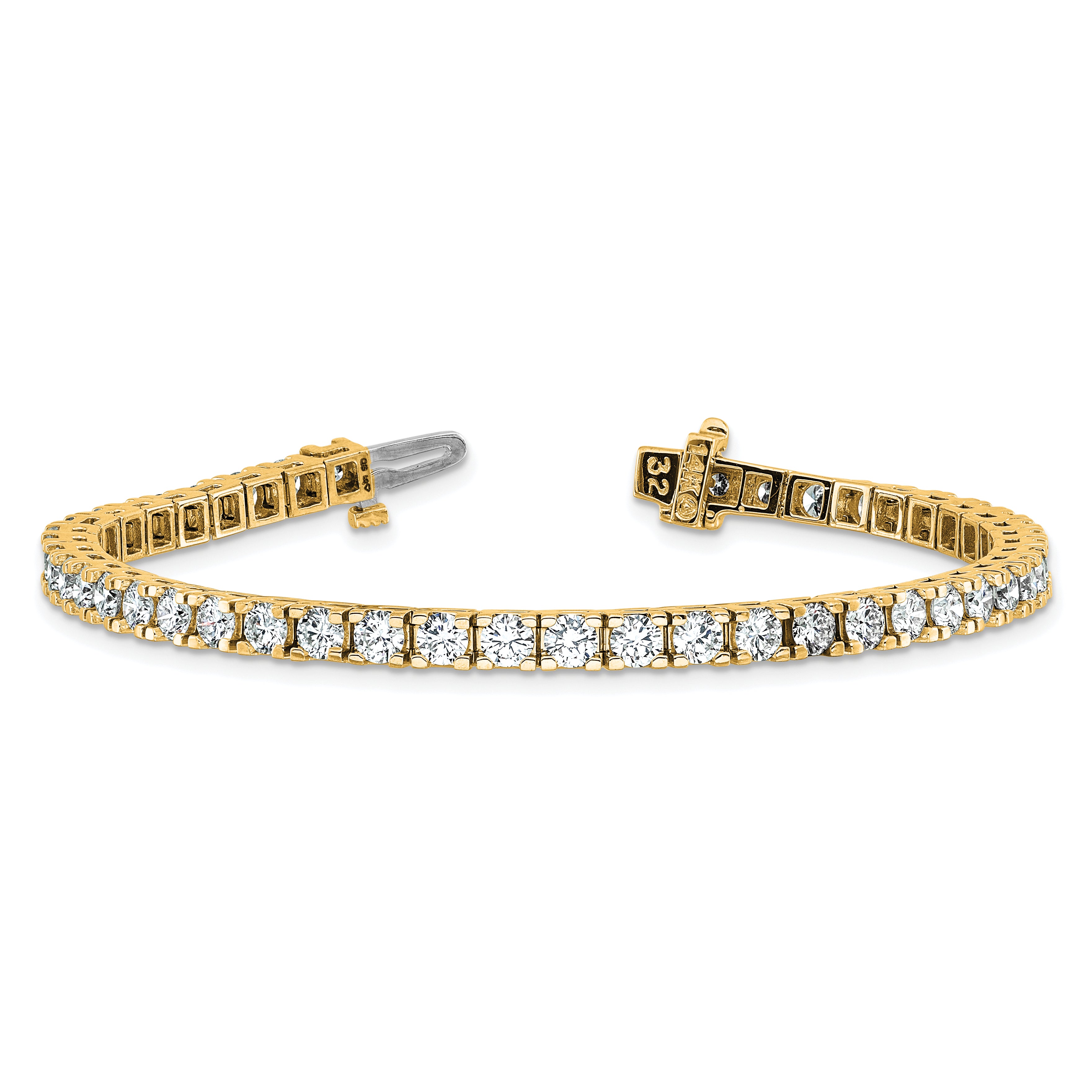 14k Complete 6.44 carat Round VS Diamond 4-prong 7 inch Tennis Bracelet X735VS