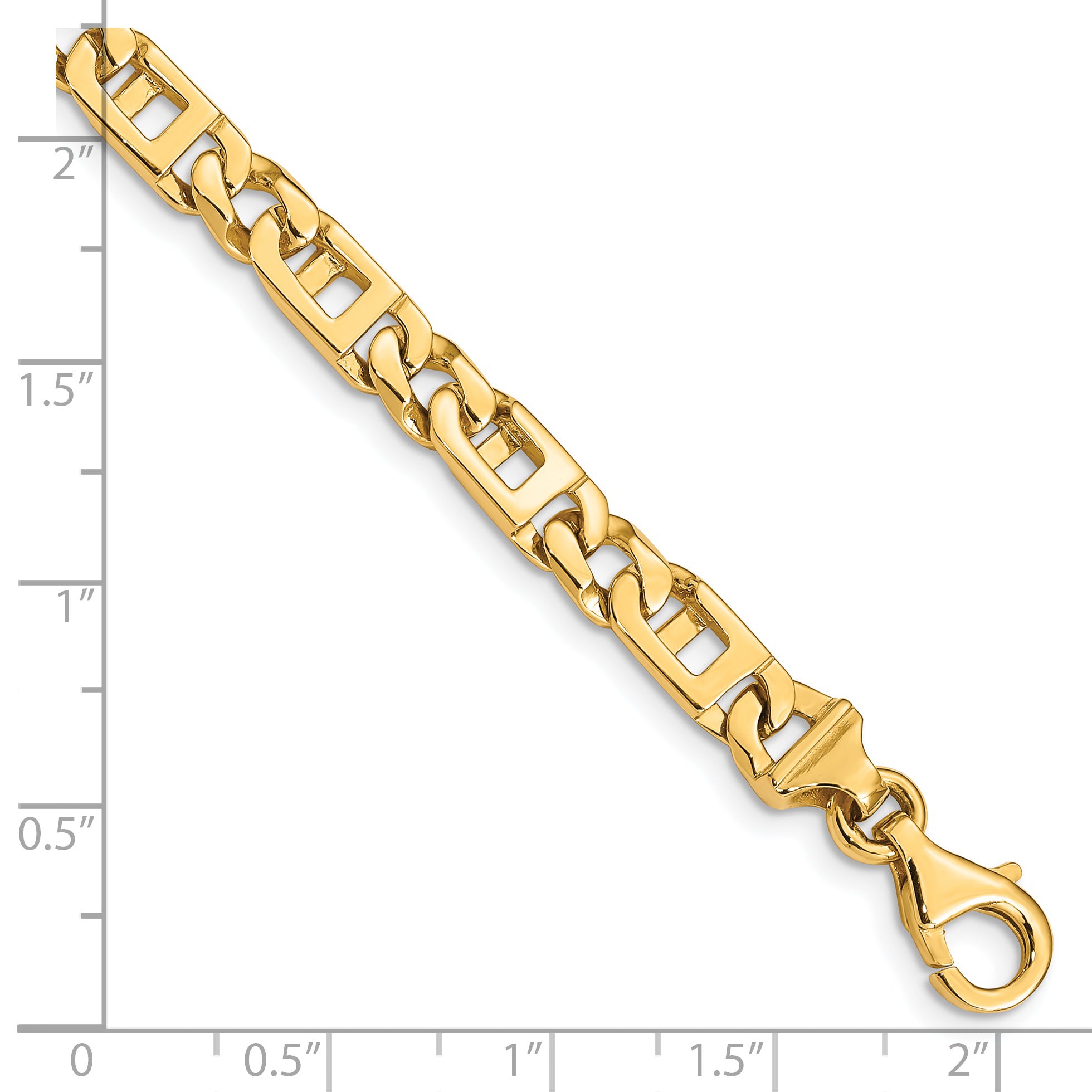 14K 18 inch 5.9mm Hand Polished Fancy Link with Fancy Lobster Clasp Chain LK171