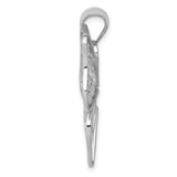 14k White Gold Polished Large Filigree Butterfly Pendant K5329