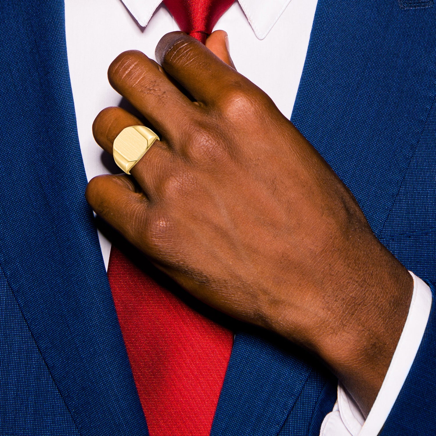 14k 13.0x15.5mm Octagon Open Back Mens Signet Ring RS337