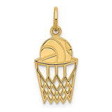 14k Basketball in Net Charm C580