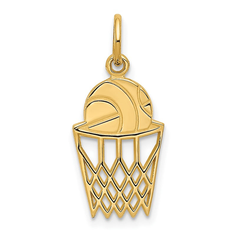 14k Basketball in Net Charm C580
