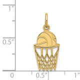 14k Basketball in Net Charm C580