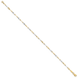 14K Two-Tone Polished Twisted Link 9 inch Plus 1 inch Extender - Total 10 inch Anklet ANK280