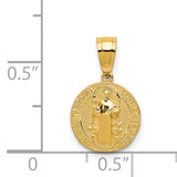 14k Polished San Benito Medal Solid 2-Sided Small Round Pendant K6353