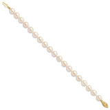 14k 7-8mm White Round Akoya Saltwater Cultured Pearl 16 inch Necklace PL70AA