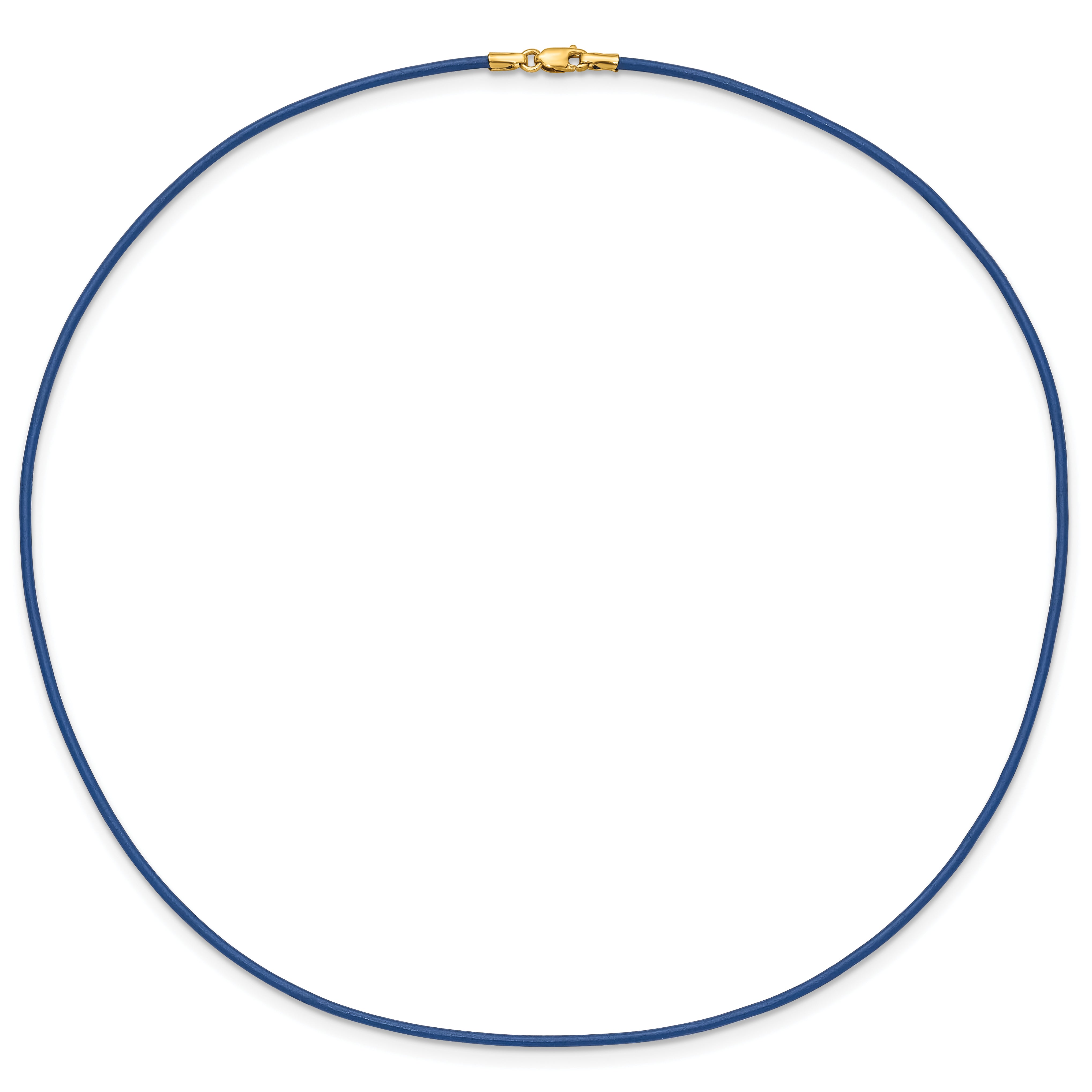 14k Yellow Clasp 1.6mm 16 inch Royal Blue Leather Cord Necklace XG255