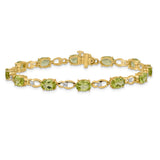 14k Complete Oval Amethyst and Diamond Fancy Link 7 inch Bracelet BM4496