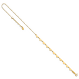 14K Hearts and Oval Links 9 inch Plus 1 inch Extender - Total 10 inch Anklet ANK245