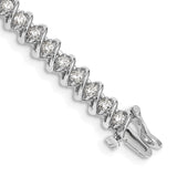 14k White Gold Complete 2.25 carat Round A Diamond Fancy Spiral 7 inch Tennis Bracelet X2003WA