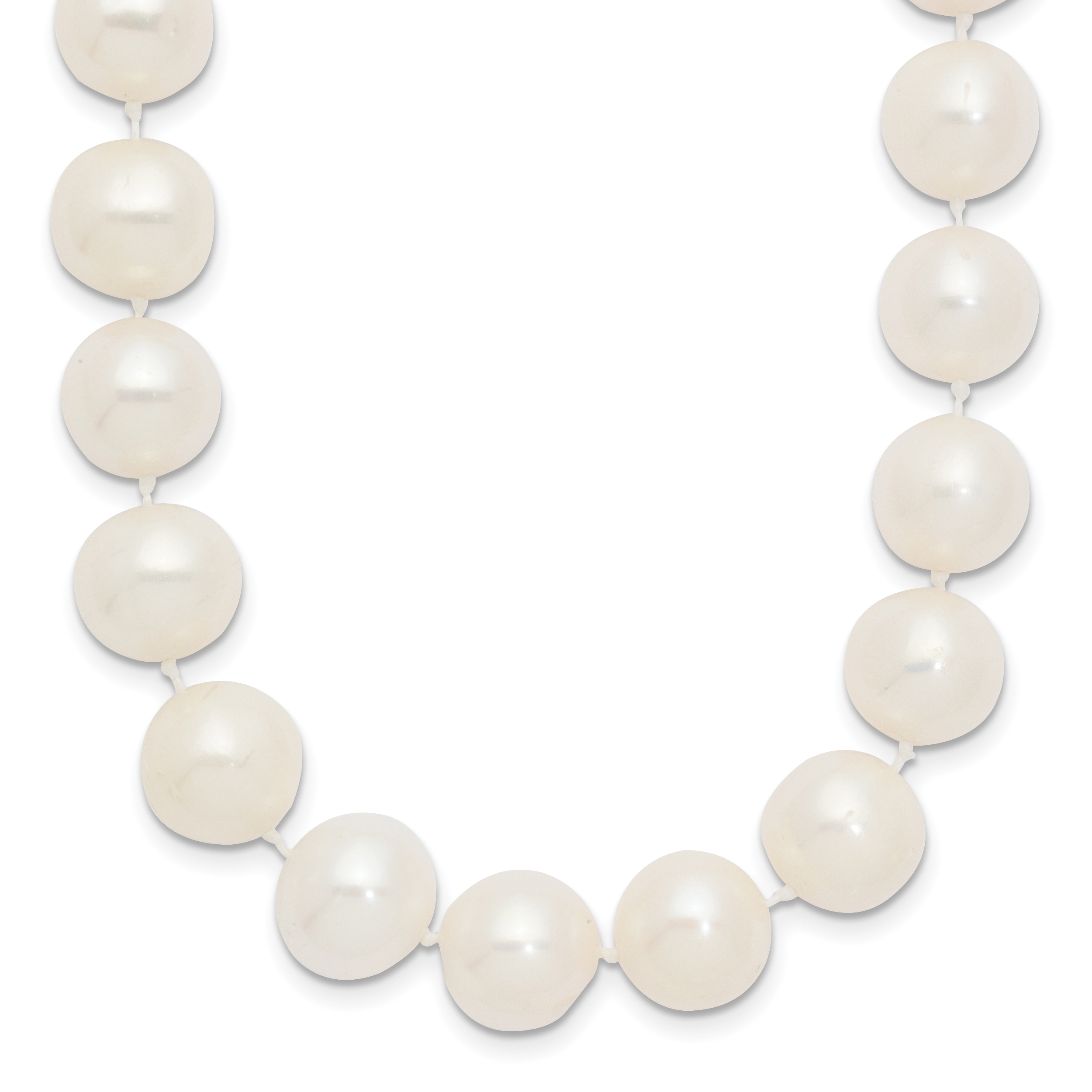 14k 10-11mm White Near-Round Freshwater Cultured Pearl 16 inch Necklace WPN100