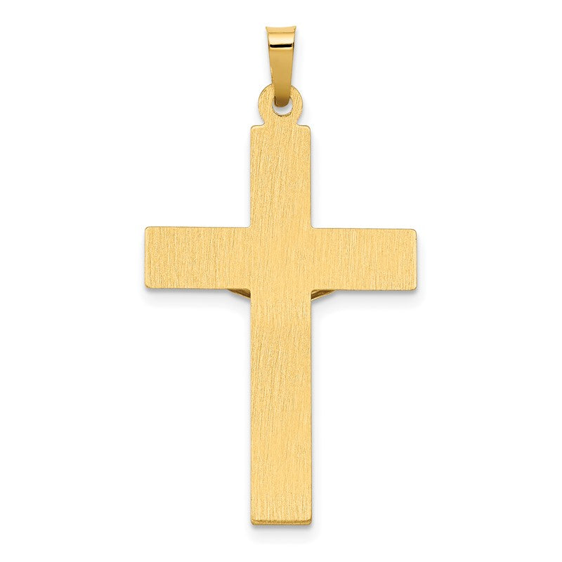 14k Two-tone Polished INRI Crucifix Pendant XR1651