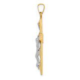 14k Two-tone Polished INRI Crucifix Pendant XR1651