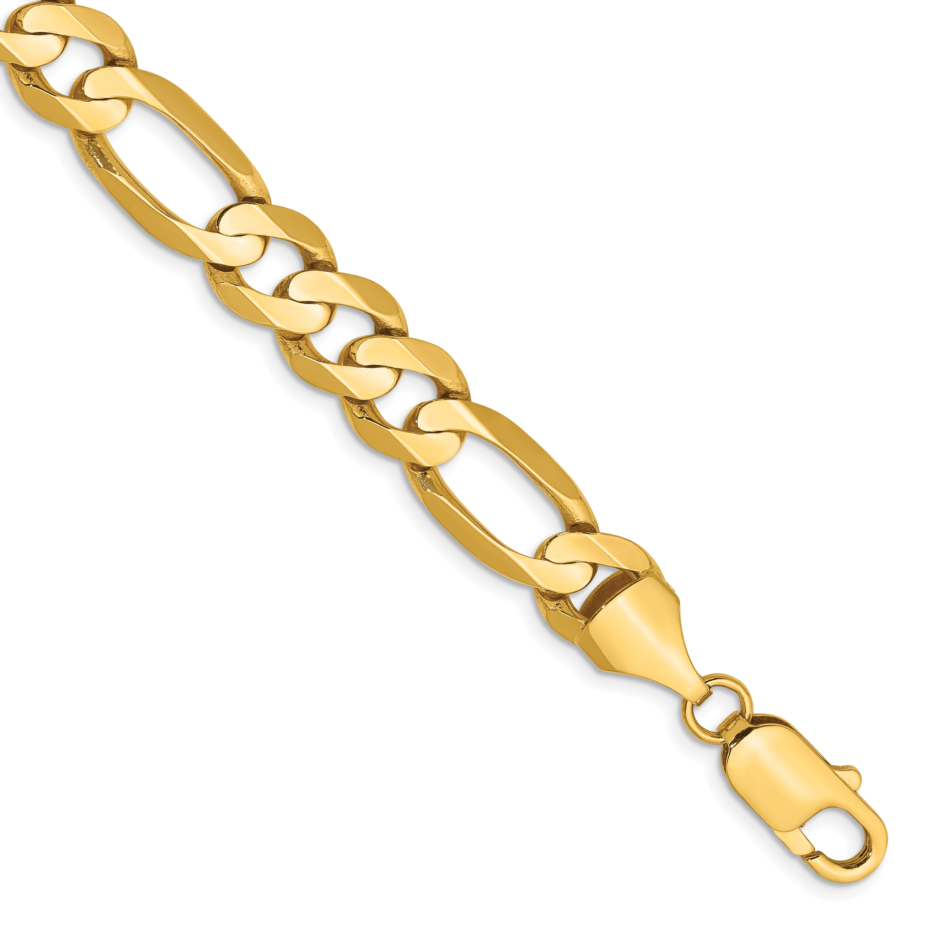 14K 22 inch 8.75mm Concave Open Figaro with Lobster Clasp Chain LFG220