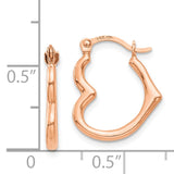 14K Rose Gold Heart Shaped Hollow Hoop Earrings TL746R