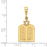 14K Polished 10 Commandment Tablets with Star Of David Charm C1313