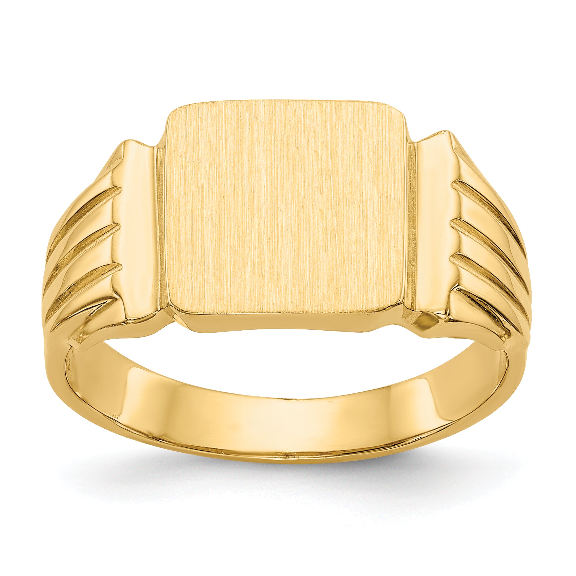 14k 10.5x10.5mm Square Open Back Mens Signet Ring CH171