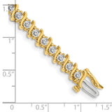 14k Complete 3.9 carat Round A Diamond 2-prong S-link 7 inch Tennis Bracelet X705A