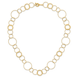 14K Polished Diamond-cut and Textured Circles 18 inch Necklace SF1668