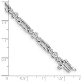 14k White Gold Complete 1 carat Round AAA Diamond Bezel Paperclip Link 7 inch Tennis Bracelet X639WAAA