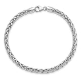 14k White Gold Polished 5.00mm Fancy Wheat Chain 8.5 inch Bracelet GB241