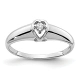 14k White Gold Polished AA Diamond Ring Y1686AA