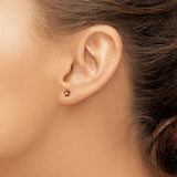 Inverness 14k January Red Crystal Birthstone Flower Post Piercing Earrings 781E