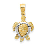 14K Two-tone Gold Turtle Charm K4880