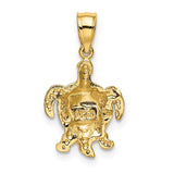 14K Two-tone Gold Turtle Charm K4880