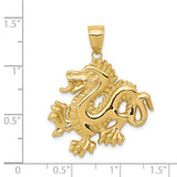 14k Solid Polished Dragon Pendant C2380