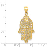 14k Diamond-cut Filigree Chamseh Pendant C3743