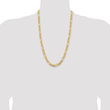 14K 26 inch 8.5mm Semi-Solid Figaro with Lobster Clasp Chain BC190