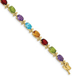 14k White Gold Complete Oval Amethyst 7 inch Bracelet BM4501
